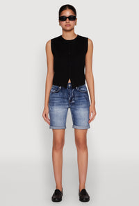 WAX Fixed Cuff Denim Bermuda Shorts
