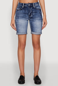 WAX Fixed Cuff Denim Bermuda Shorts