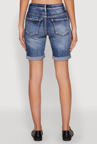 WAX Fixed Cuff Denim Bermuda Shorts