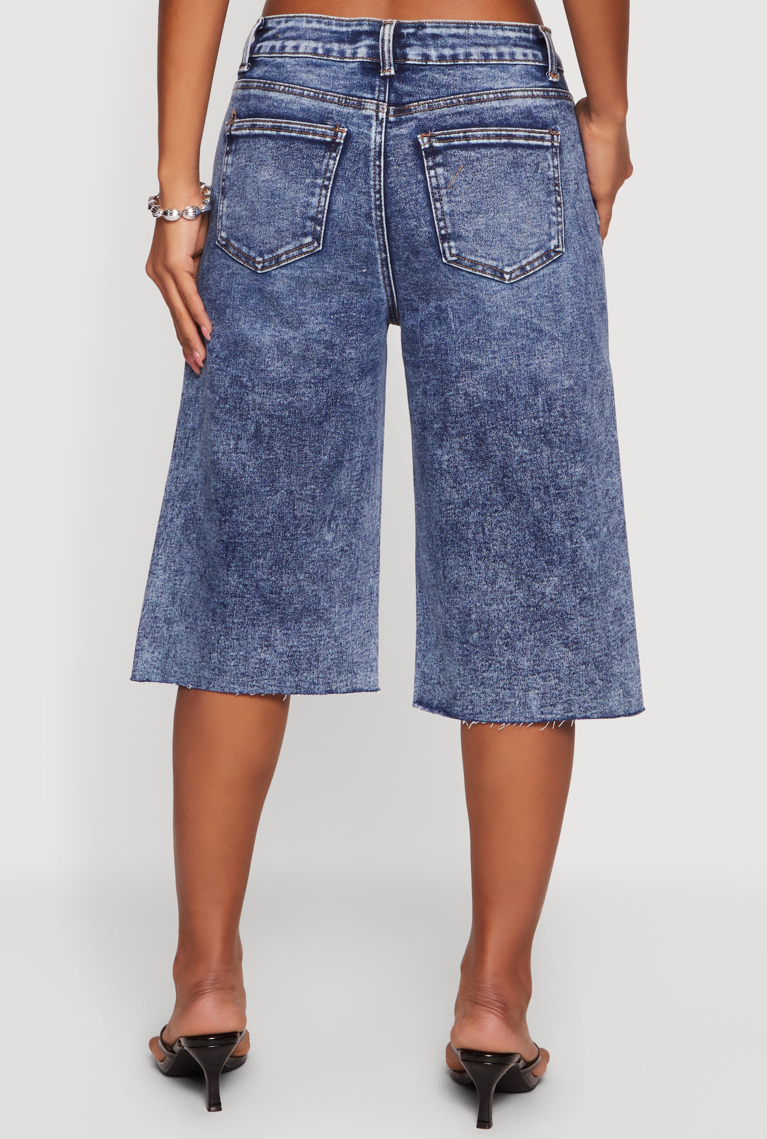 パンツ troubled waters WAXED & DAMAGED JORTS WAX Distressed Raw Hem Jorts
