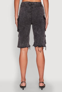 Daisy Denim Cargo Bermuda Shorts