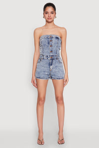 Daisy Denim Button Front Romper