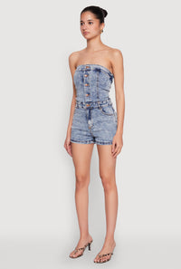 Daisy Denim Button Front Romper