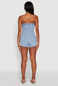 Daisy Denim Cargo Pocket Sleeveless Romper