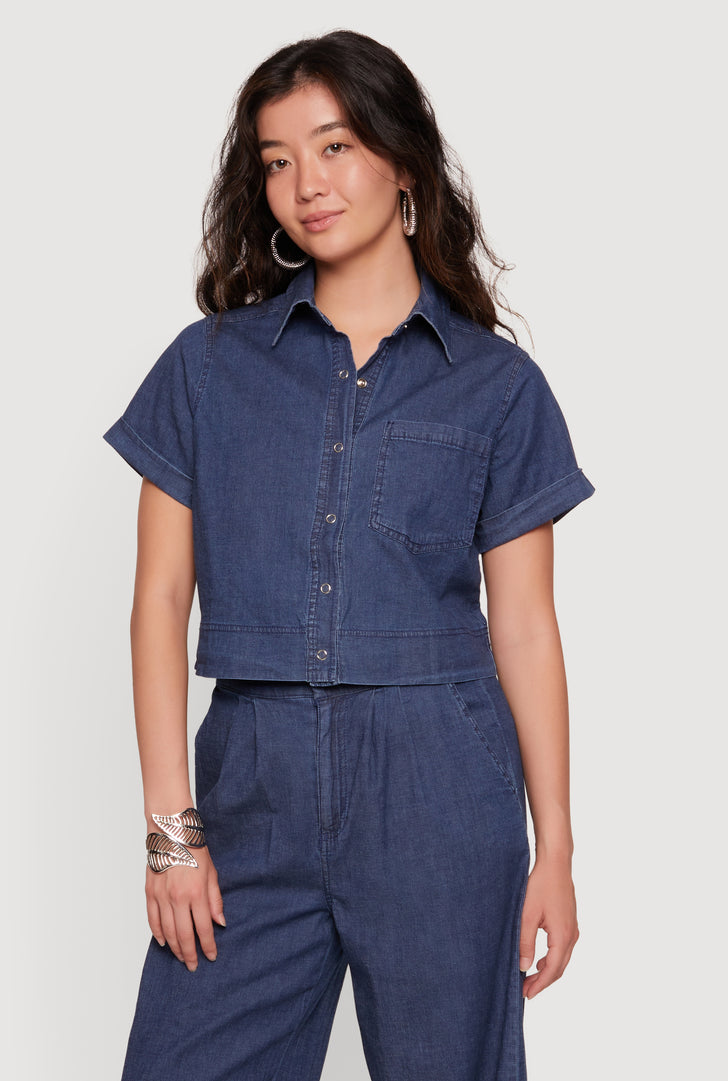 knee length dresses for ladies Blue Strapless Denim Top – Cindy Jane Boutique main image 1