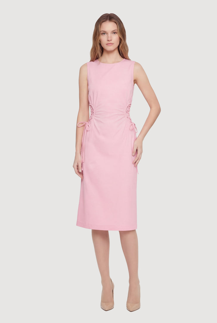 slim fit dress slacks Velvi - Evelyn Mini Dress - Hot Pink - Ruched Bustier Short Dress main image 0