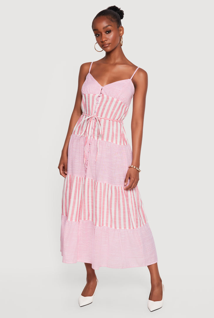 rainbow summer dresses FULAOER Color Paint Plaid Women's Beachwear Vacation 2024 V Neck Casual Flowy Dress XS, Style-34-3 at Amazon Women's Clothing store Size 10 T Summer Sundress | Rainbow Shops