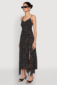 Floral Print Slit Hem Maxi Dress