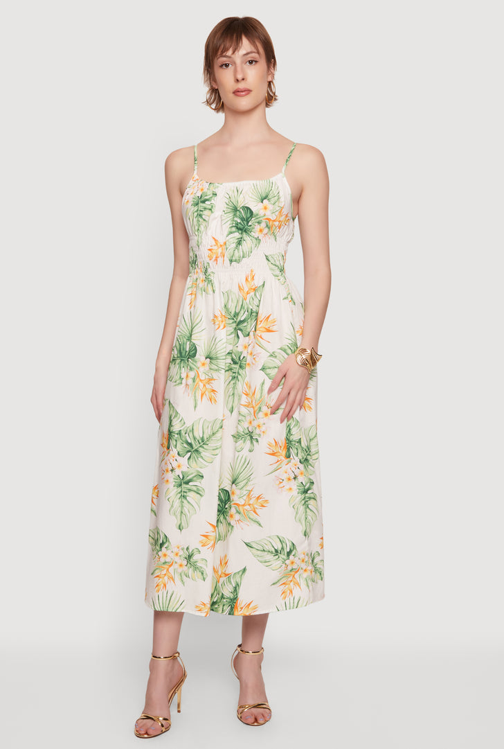 what color lipstick goes with dark green dress Noroke Bamboo Flowy Floral Dress - Printed main image 0