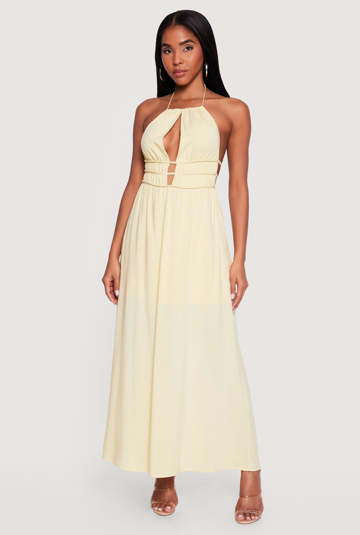 brown tiered maxi dress SAME Ruched Chiffon Dress | Chocolate Brown