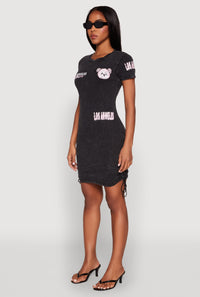Mineral Wash Los Angeles Graphic Print Dress