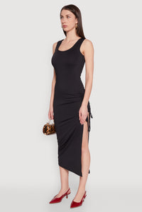 Side Slit Ruched Maxi Tank Dress