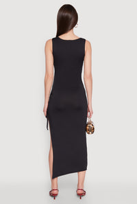 Side Slit Ruched Maxi Tank Dress