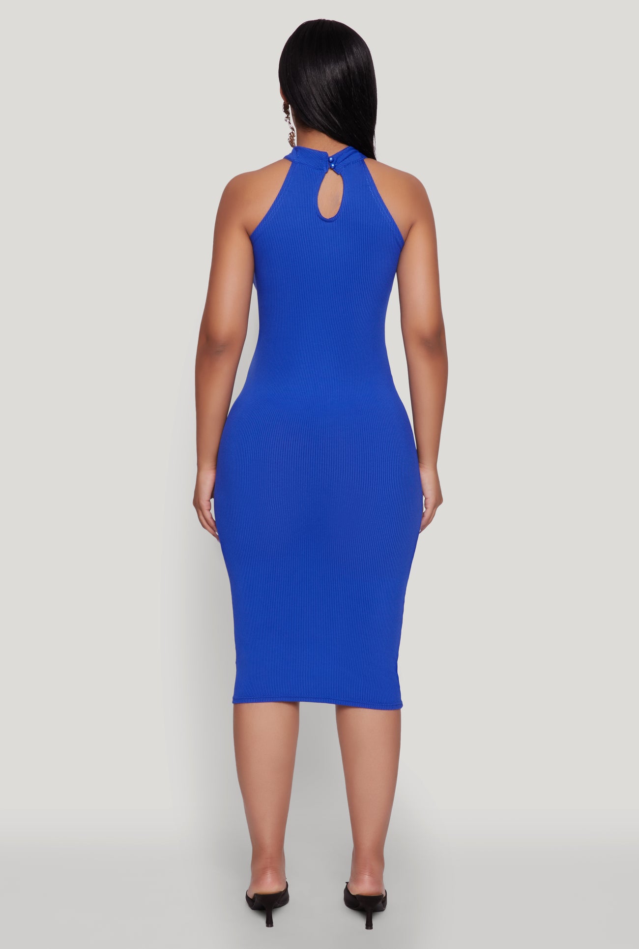 Rib Knit Halter Midi Dress