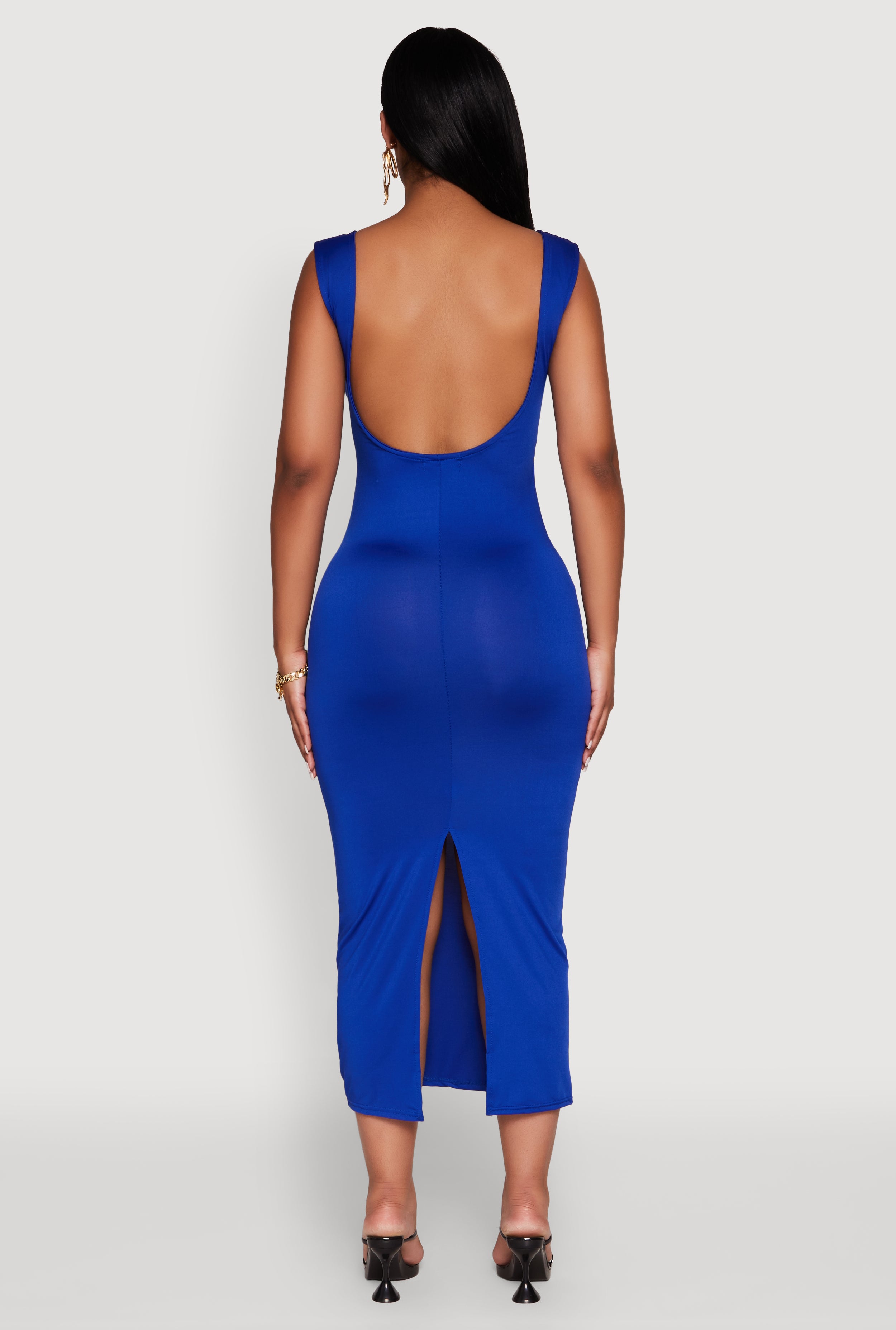 Scoop Neck Open Back Maxi Dress