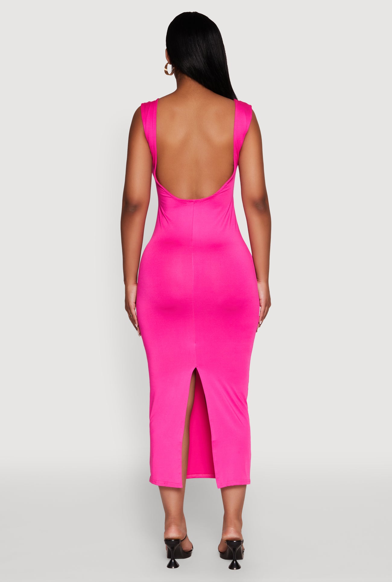 Scoop Neck Open Back Maxi Dress