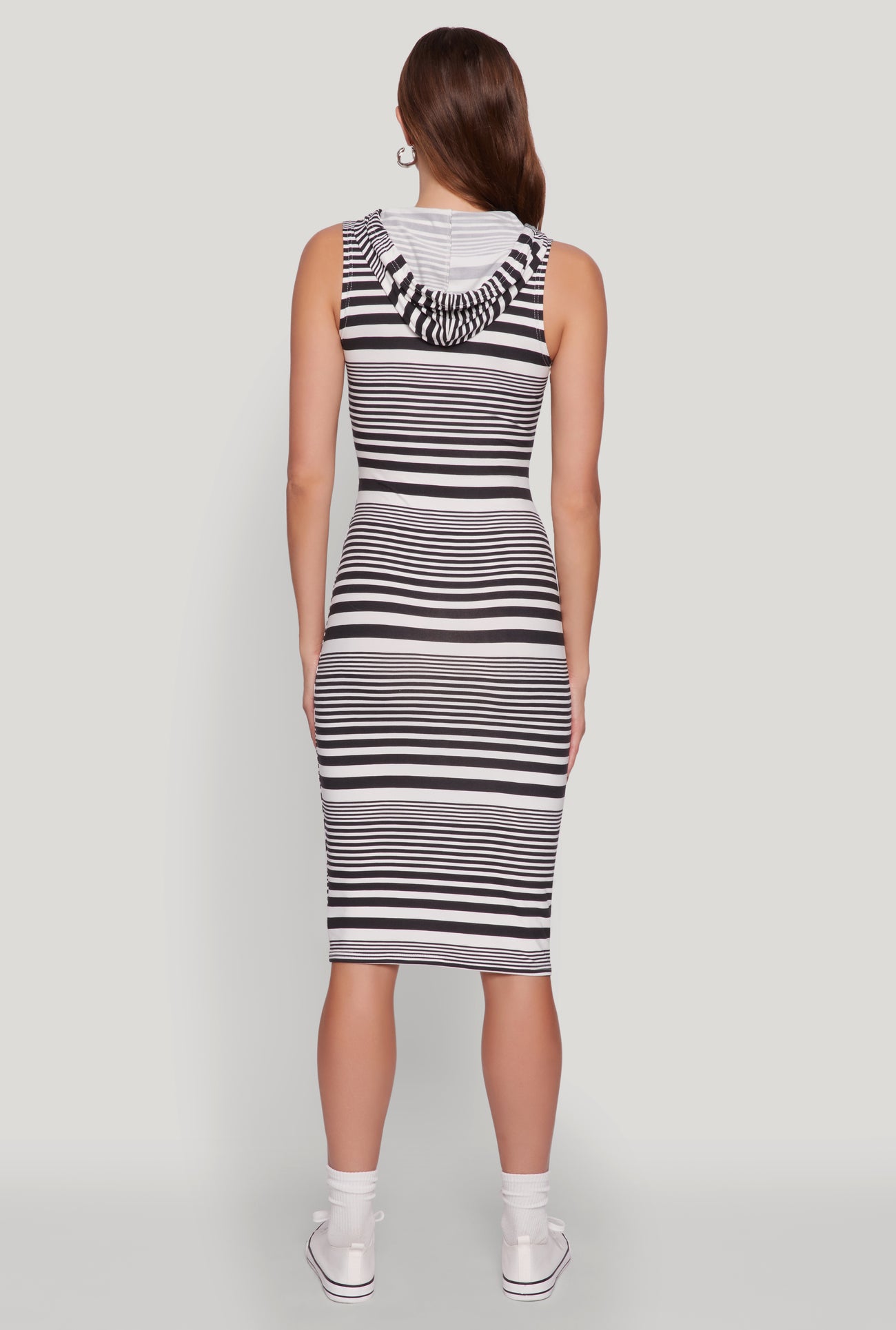 Striped Hooded Tank Dress