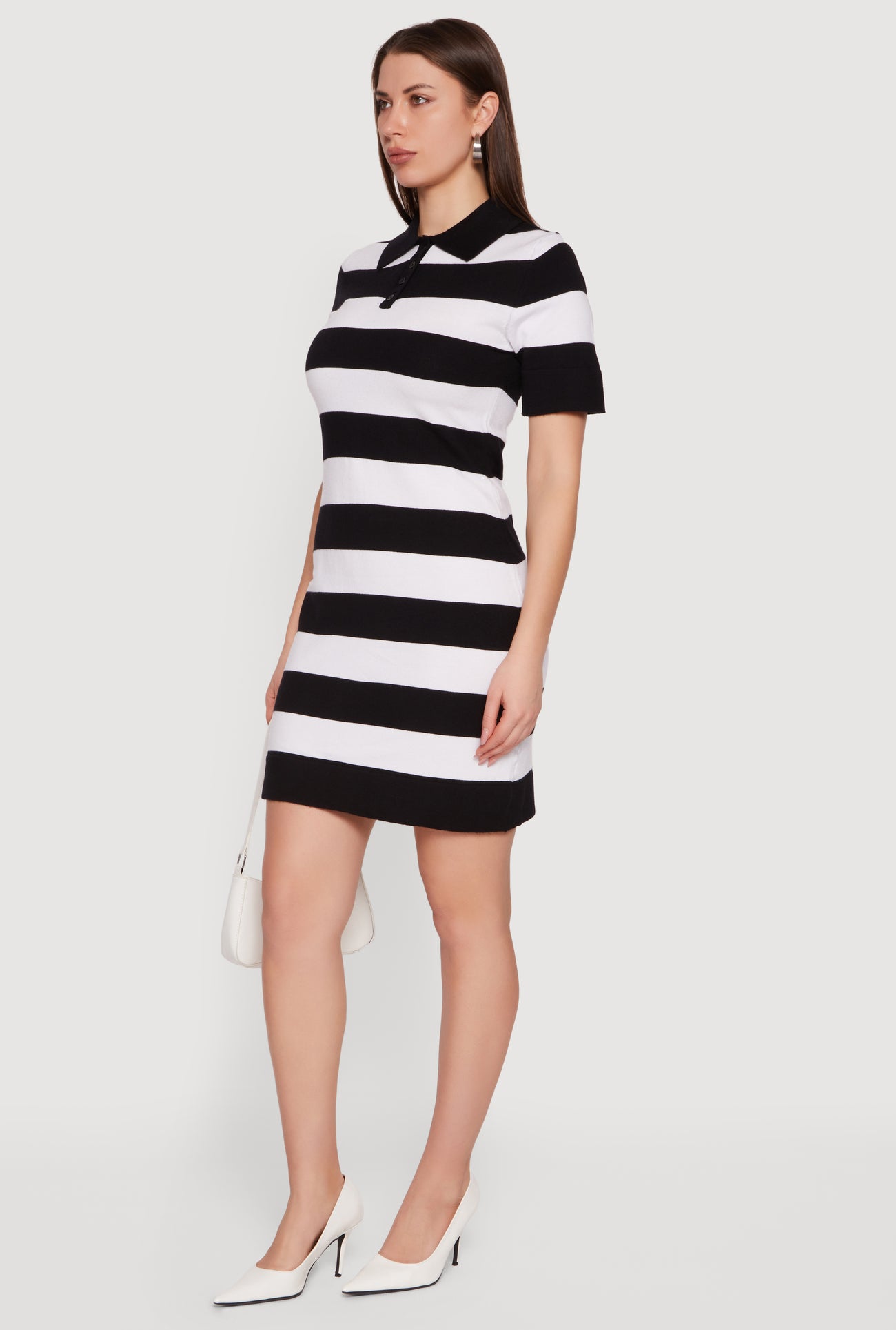 Striped Short Sleeve Polo Dress