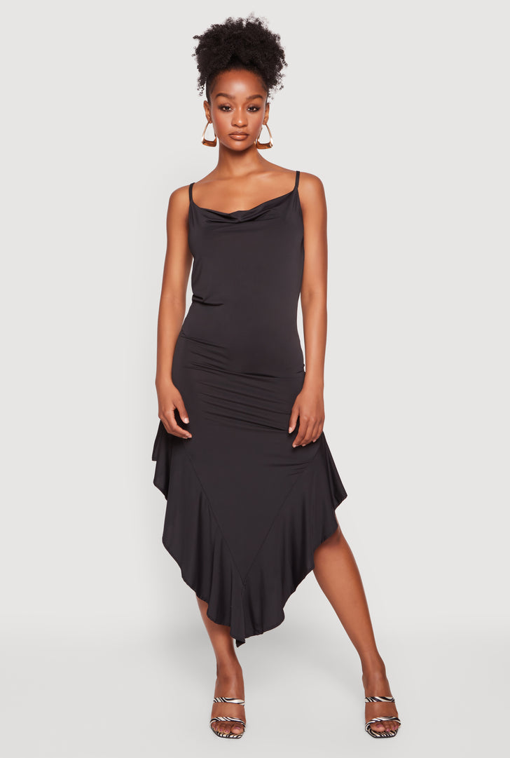 asymmetric ruffle hem dress Stolen Love Blue Strapless Asymmetrical Ruffle Hem Maxi Dress small