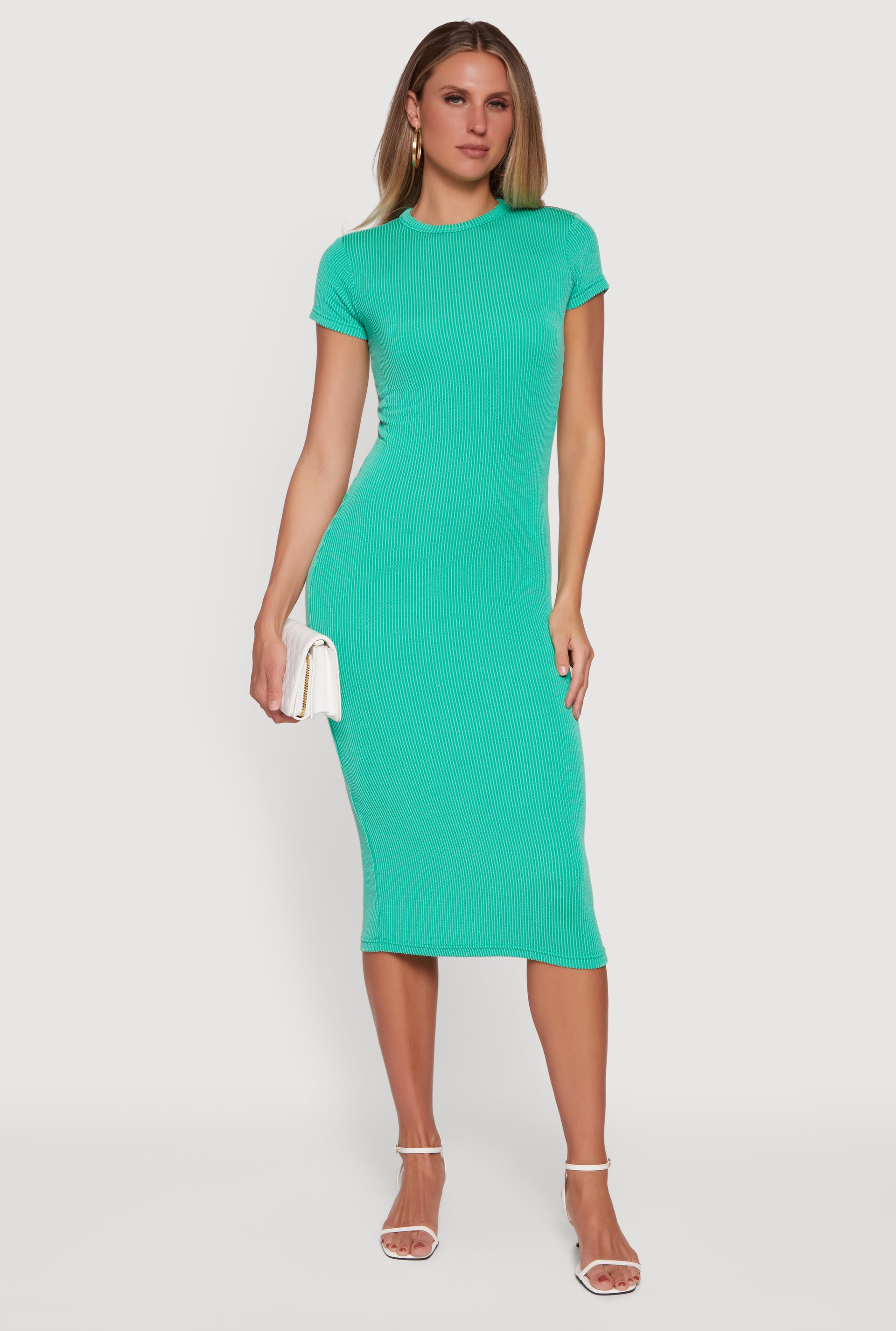rainbow ribbed dress Long Ribbed Dress