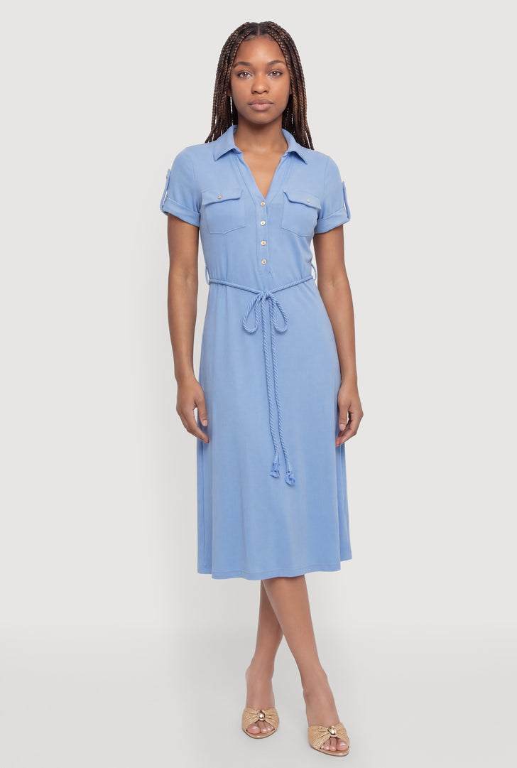 casual shirt dresses for ladies BLTIBY Cotton Linen Shirt Dress for Womens Pleated Button Long Dress Long Sleeve A-line Loose Swing Dress with Pockets Army Green L, Women's, Size: