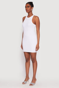 Crew Neck Mini Racerback Tank Dress