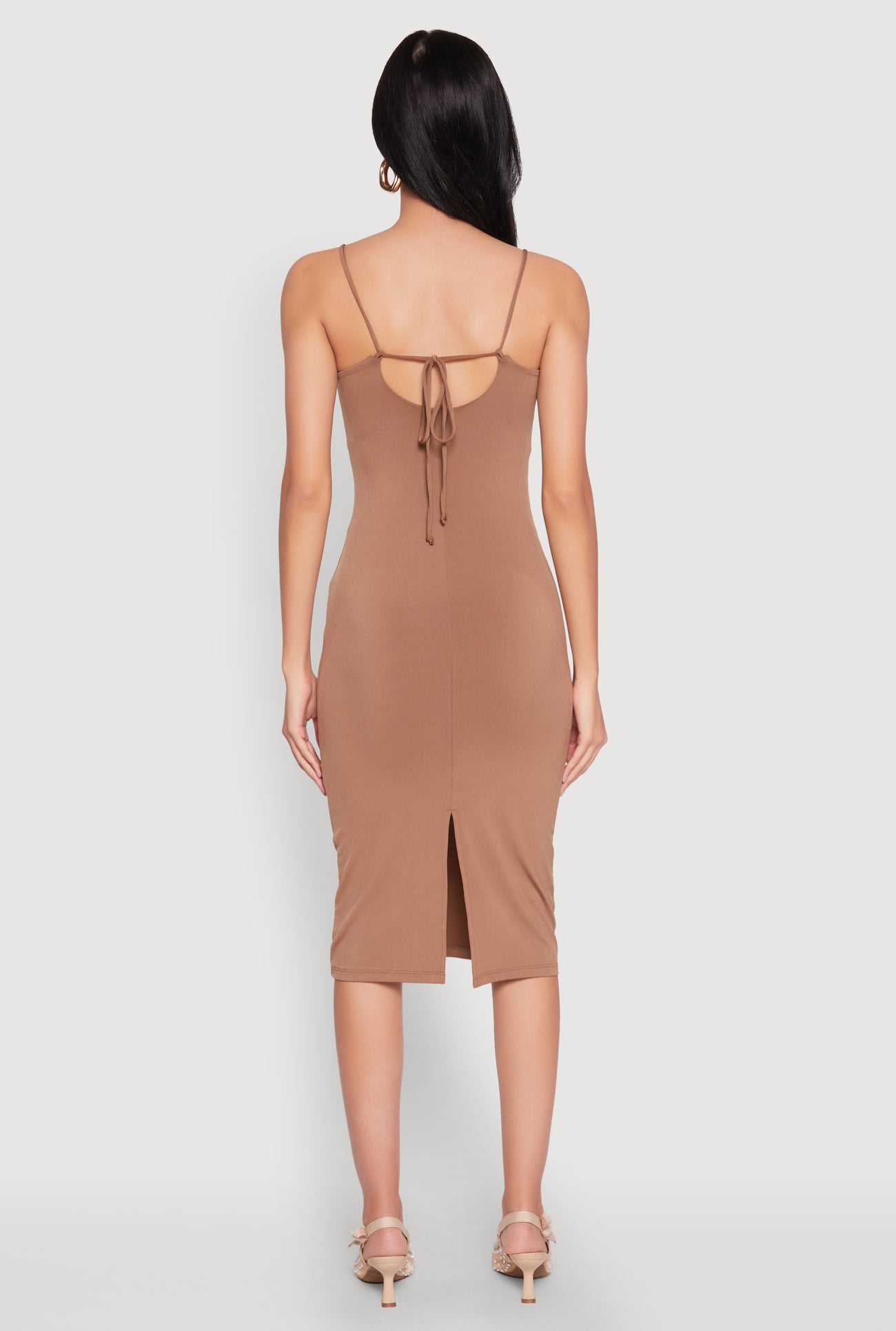 Tie Back Bodycon Midi Dress