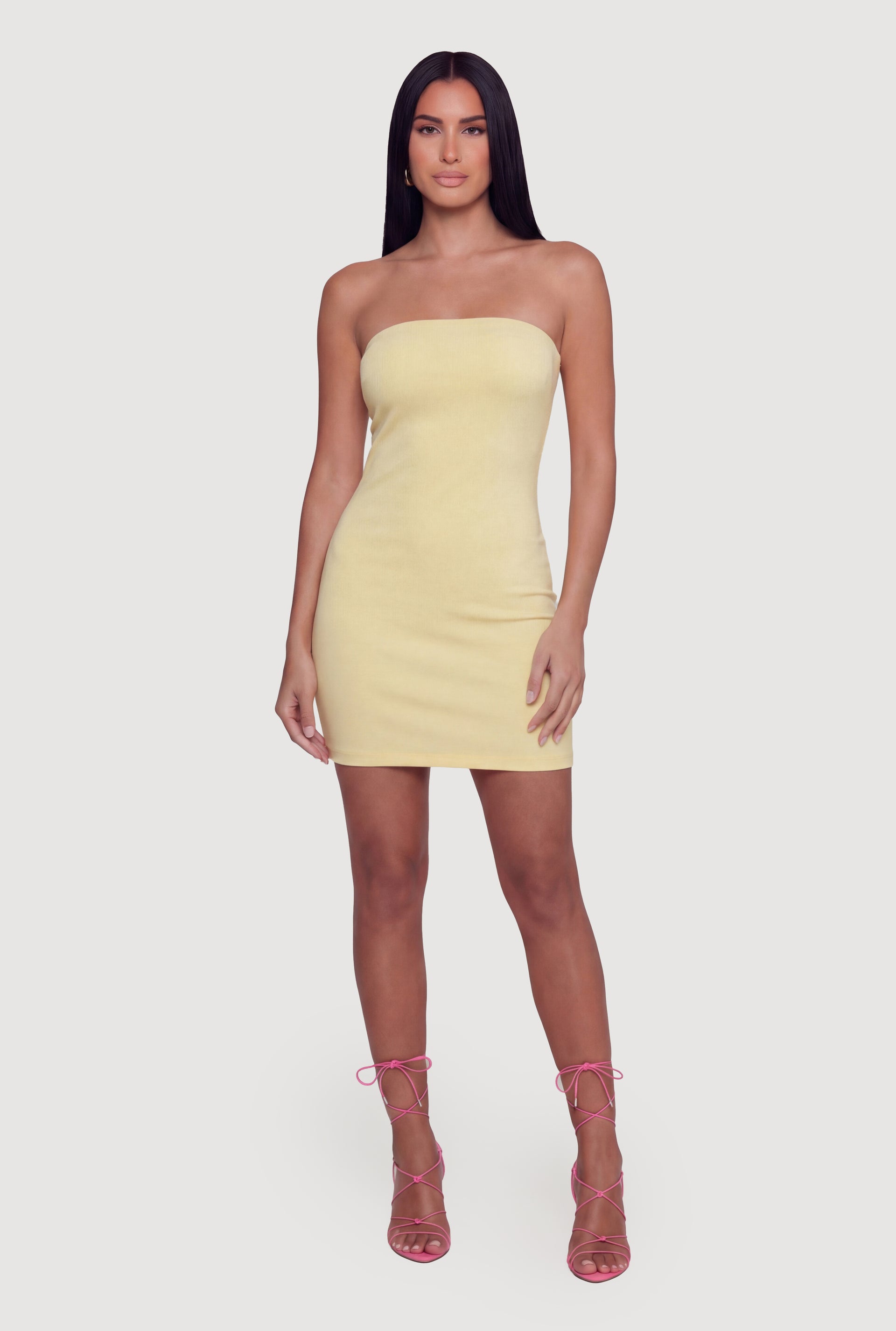gold tube dress SWSMCLT Women's Summer Tube Top Dresses Sexy Tight Fitted Fashion Bodycon Mini Club Dress Strapless Shiny Metallic Golden X-Large