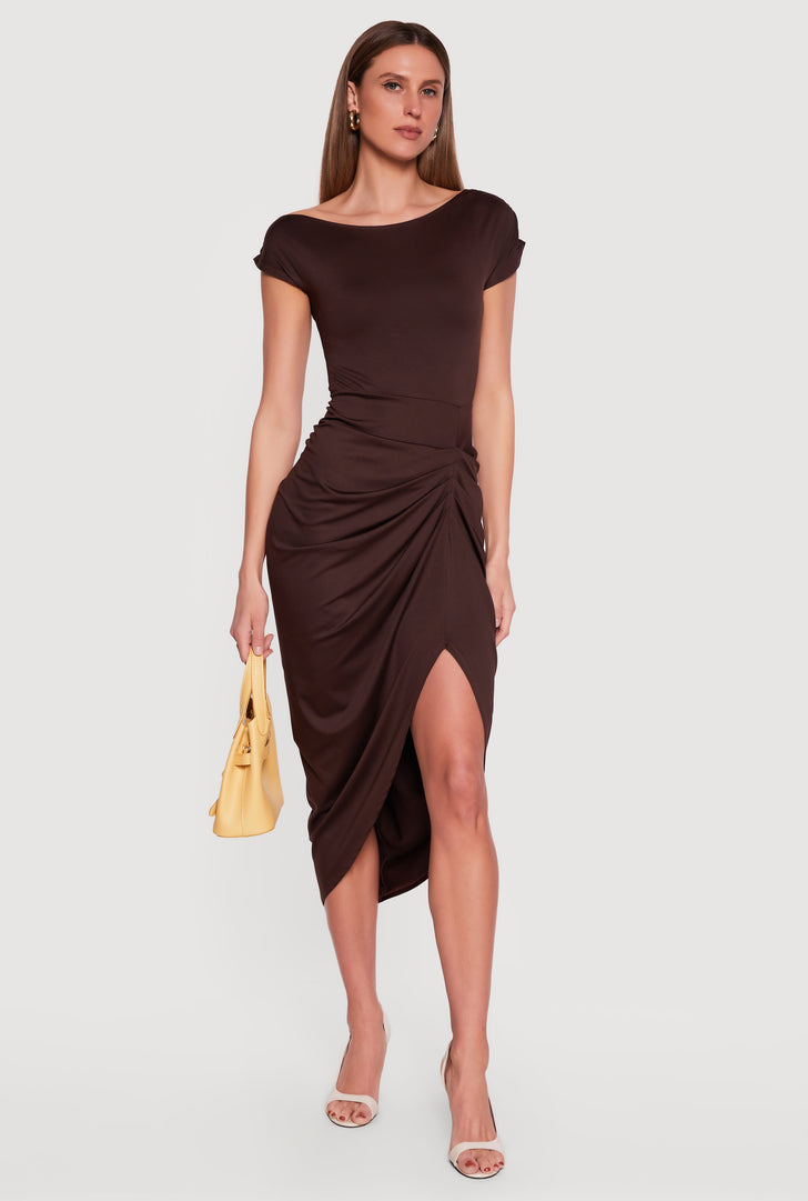 brown dress women near me Melrose Brown Maxi Dress - 12 main image 1