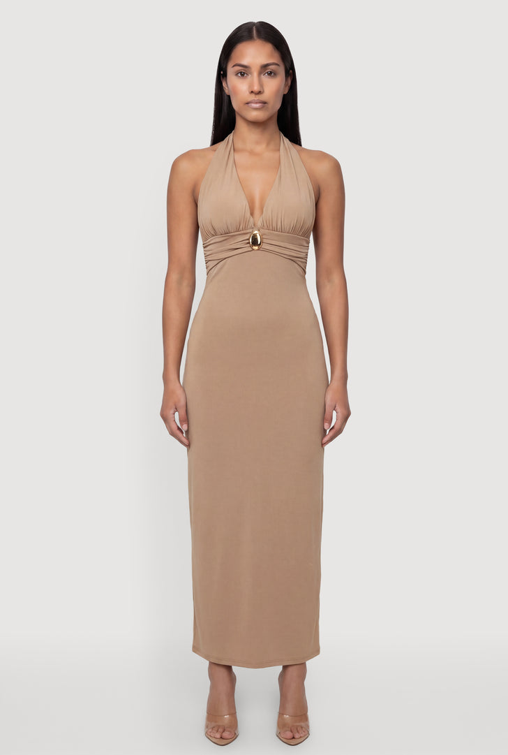 beige maxi bodycon dress Women Maxi Dress Sleeveless Bodycon Long Tank Dresses Elegant Button Down Workwear Dress Black S