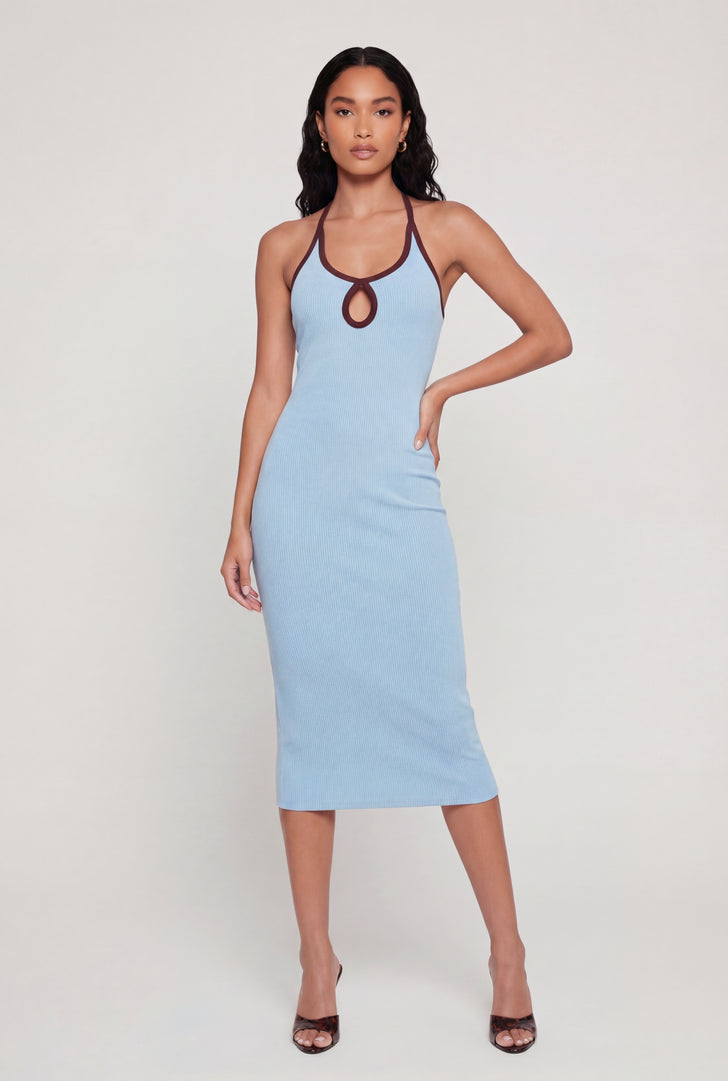 floral one shoulder midi dress Asymmetric One-Shoulder Midi Dress with Floral Waist Detail