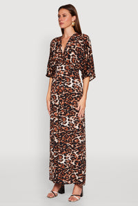 Jaguar Print Empire Waist Maxi Dress