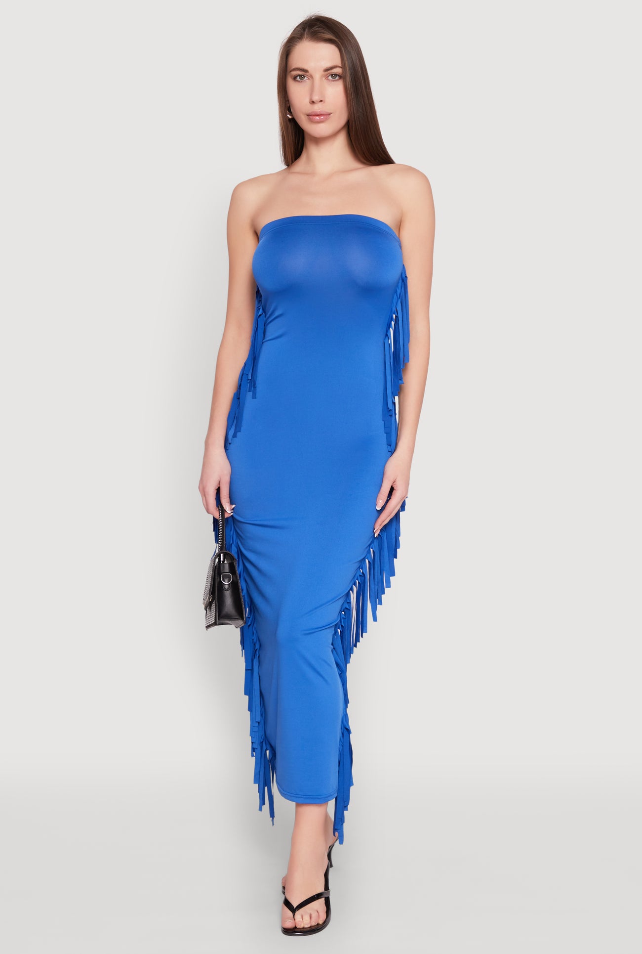 Side Fringe Maxi Tube Dress