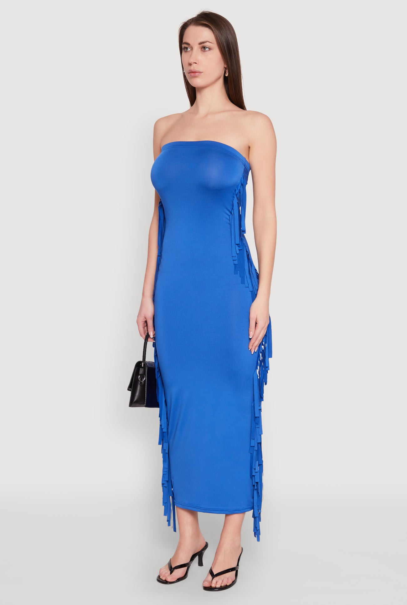 Side Fringe Maxi Tube Dress