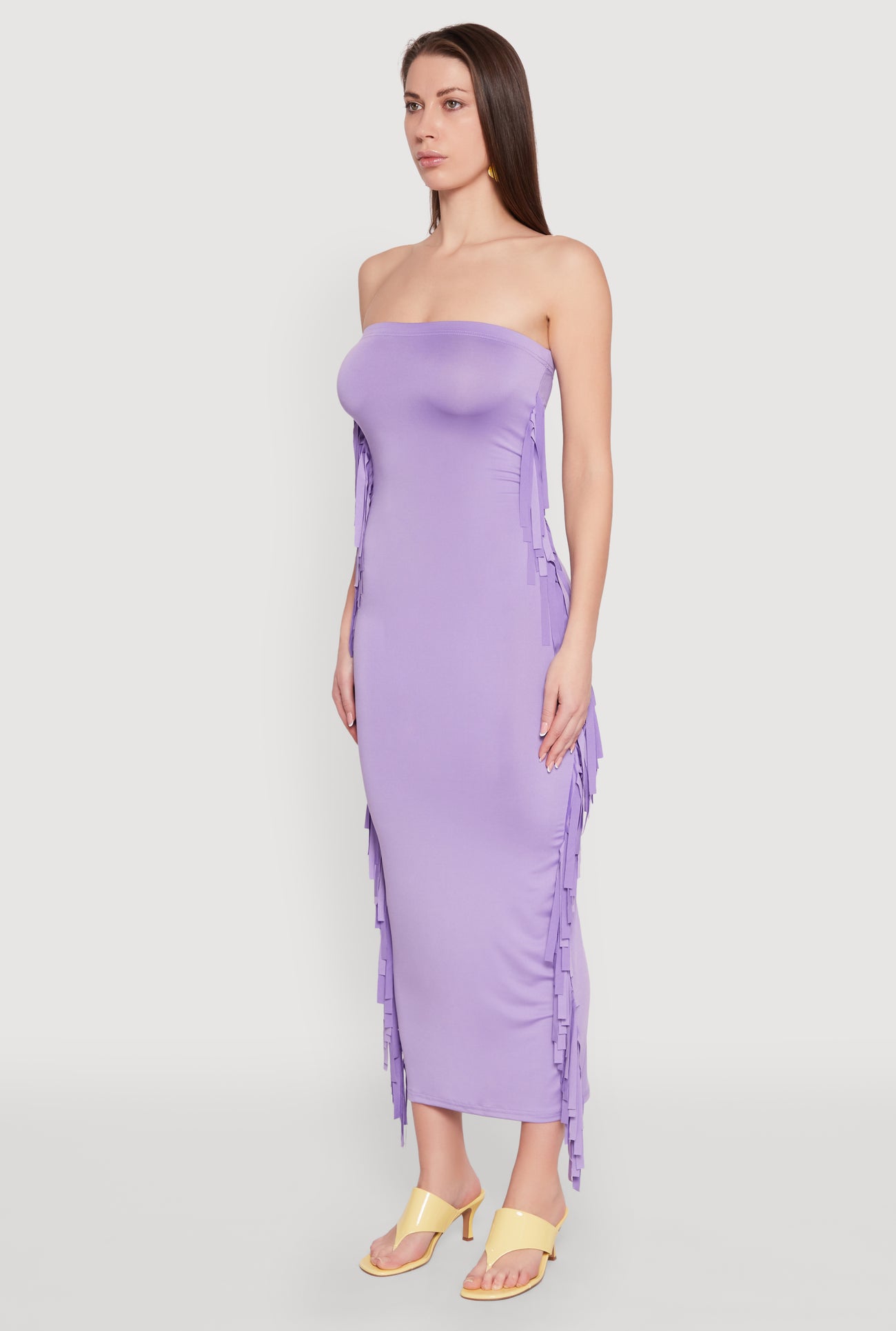 Side Fringe Maxi Tube Dress