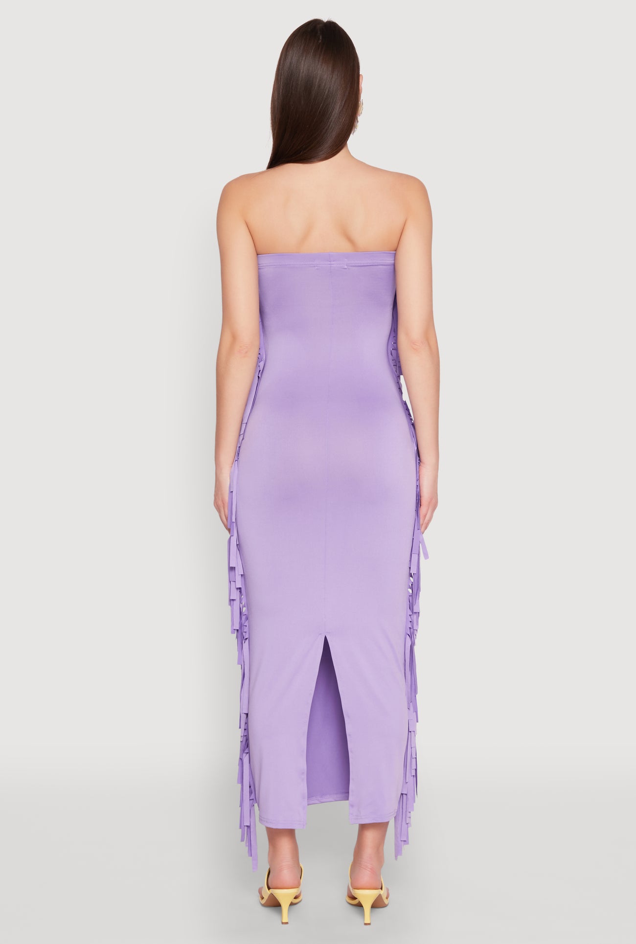 Side Fringe Maxi Tube Dress