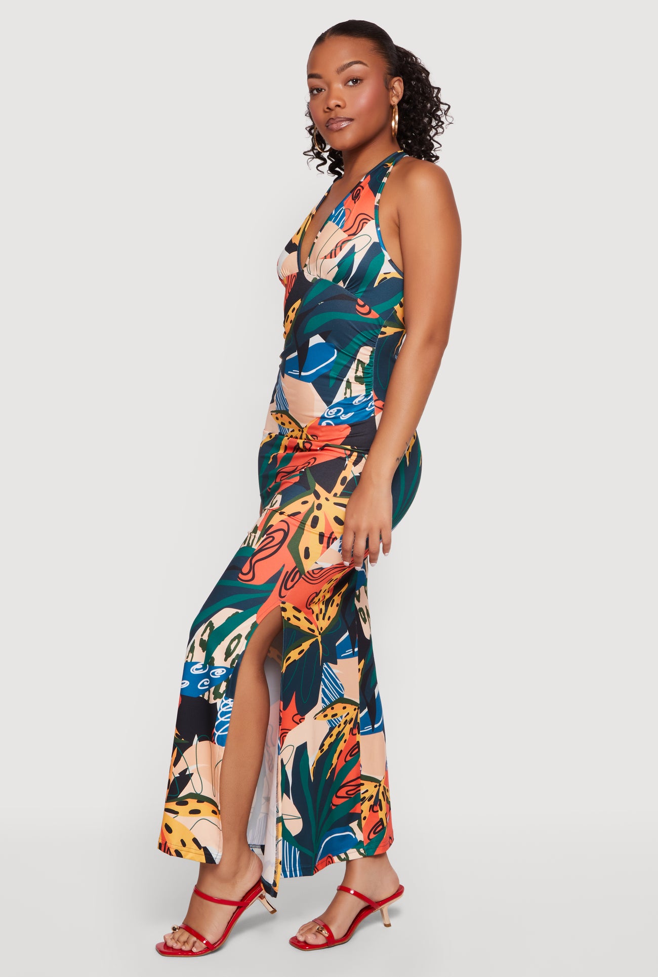 mermaid skater dress Printed Pattern Tie Back Halter Neck Mermaid Dress mermaid skater dress Printed Pattern Tie Back Halter Neck Mermaid Dress