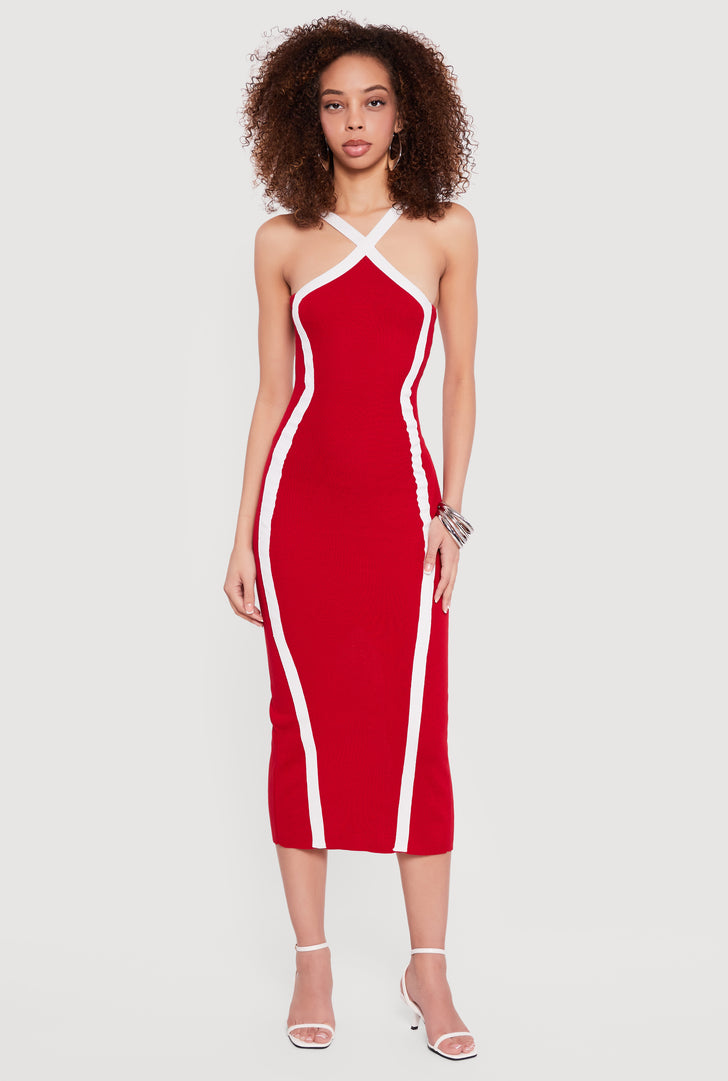 Robe Bodycon Rouge Taille 12 Pour Femme - Viscose Extensible - Occasion Très Bon état