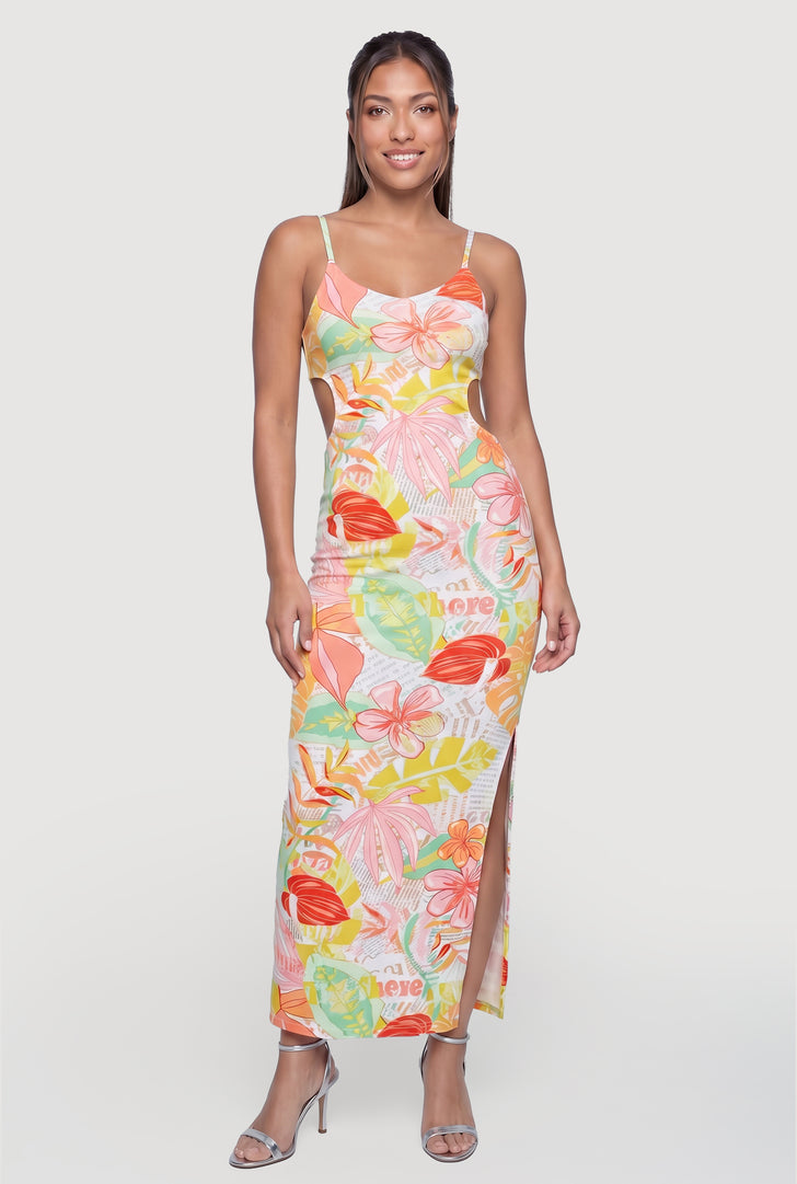 floral print v neck maxi dress V-Neck Floral Maxi Dress