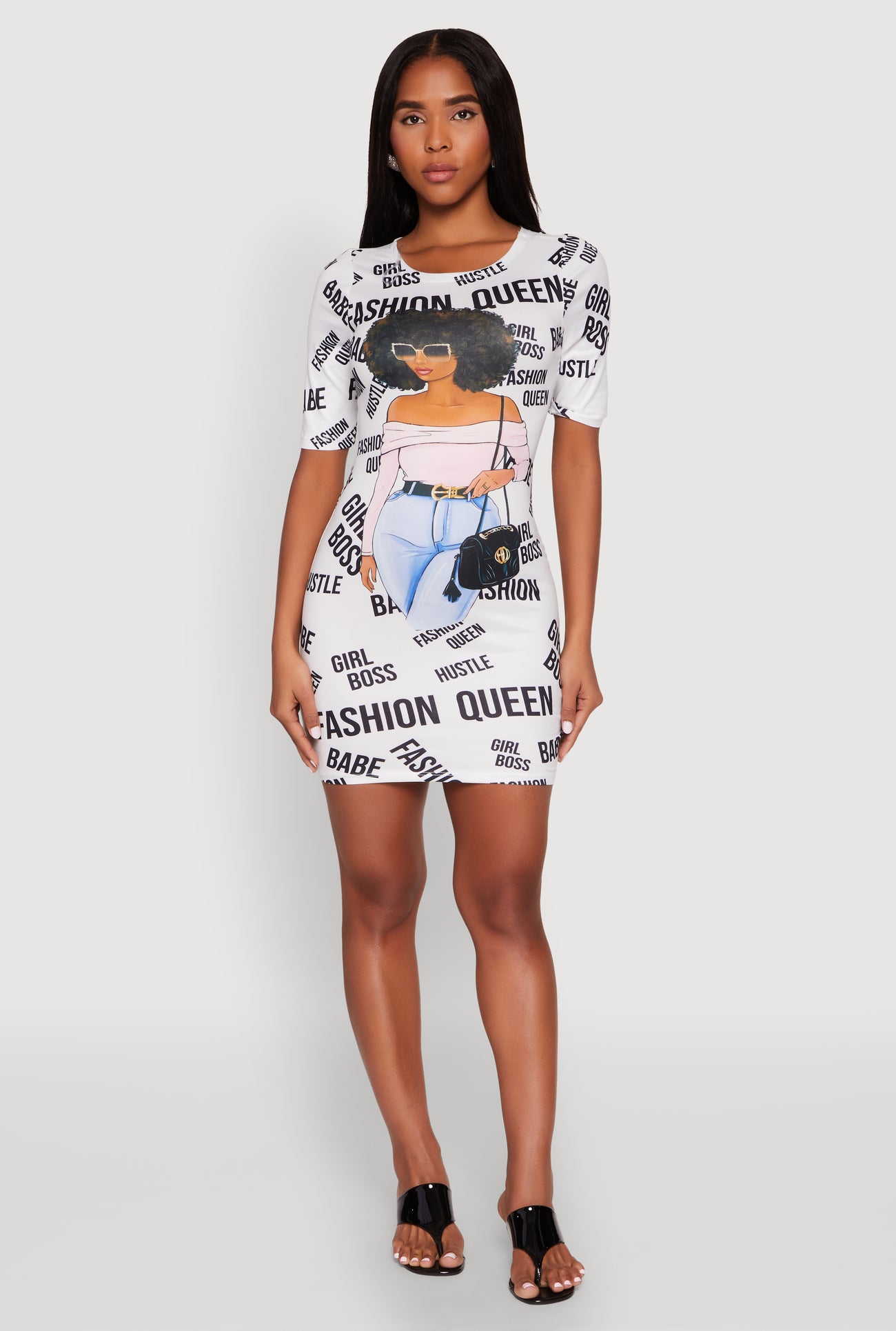 Fashion Queen Graphic T Shirt Dress