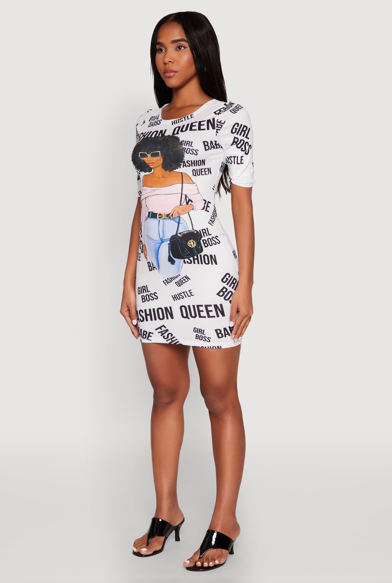 Fashion Queen Graphic T Shirt Dress