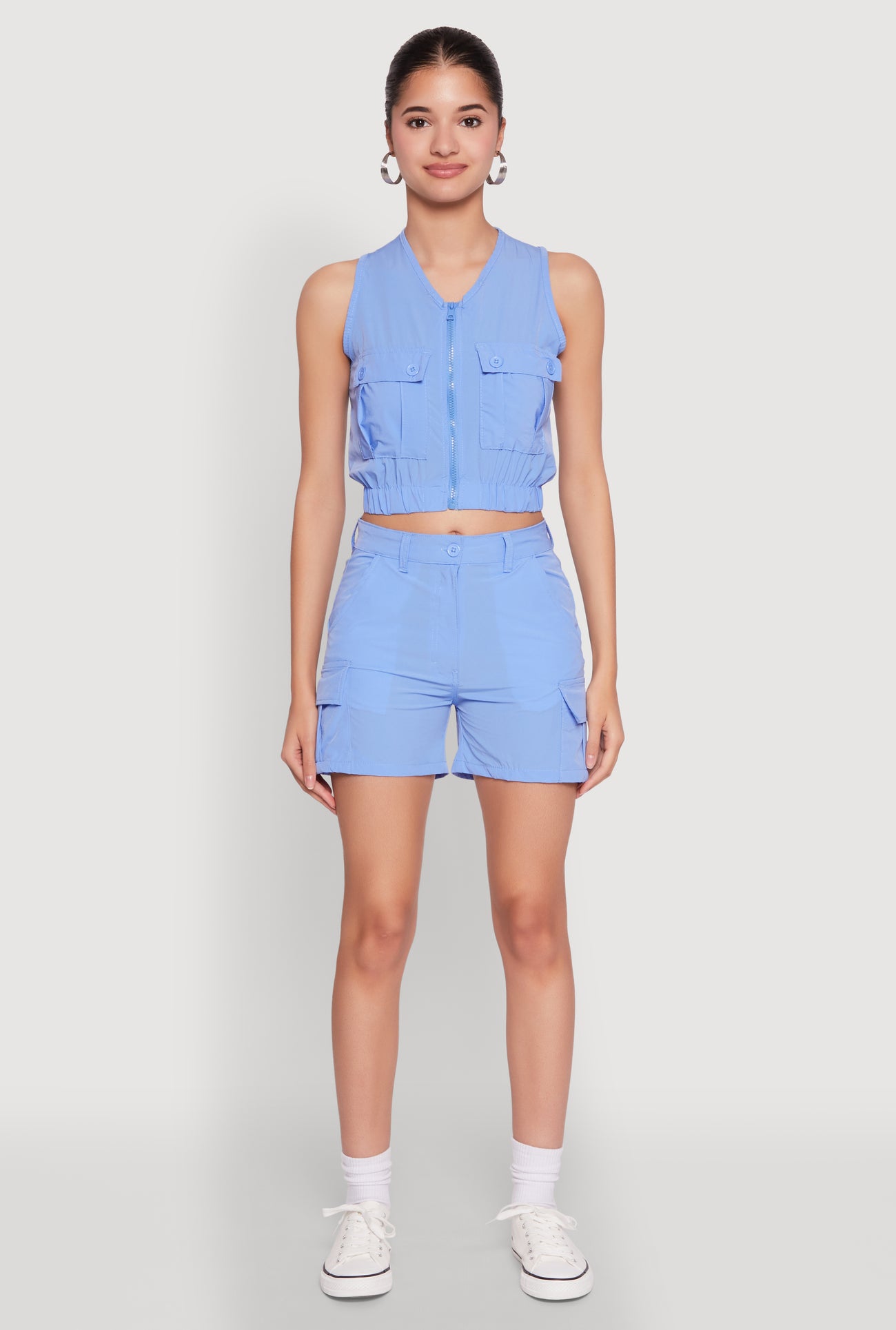 Sleeveless Cargo Pocket Crop Top