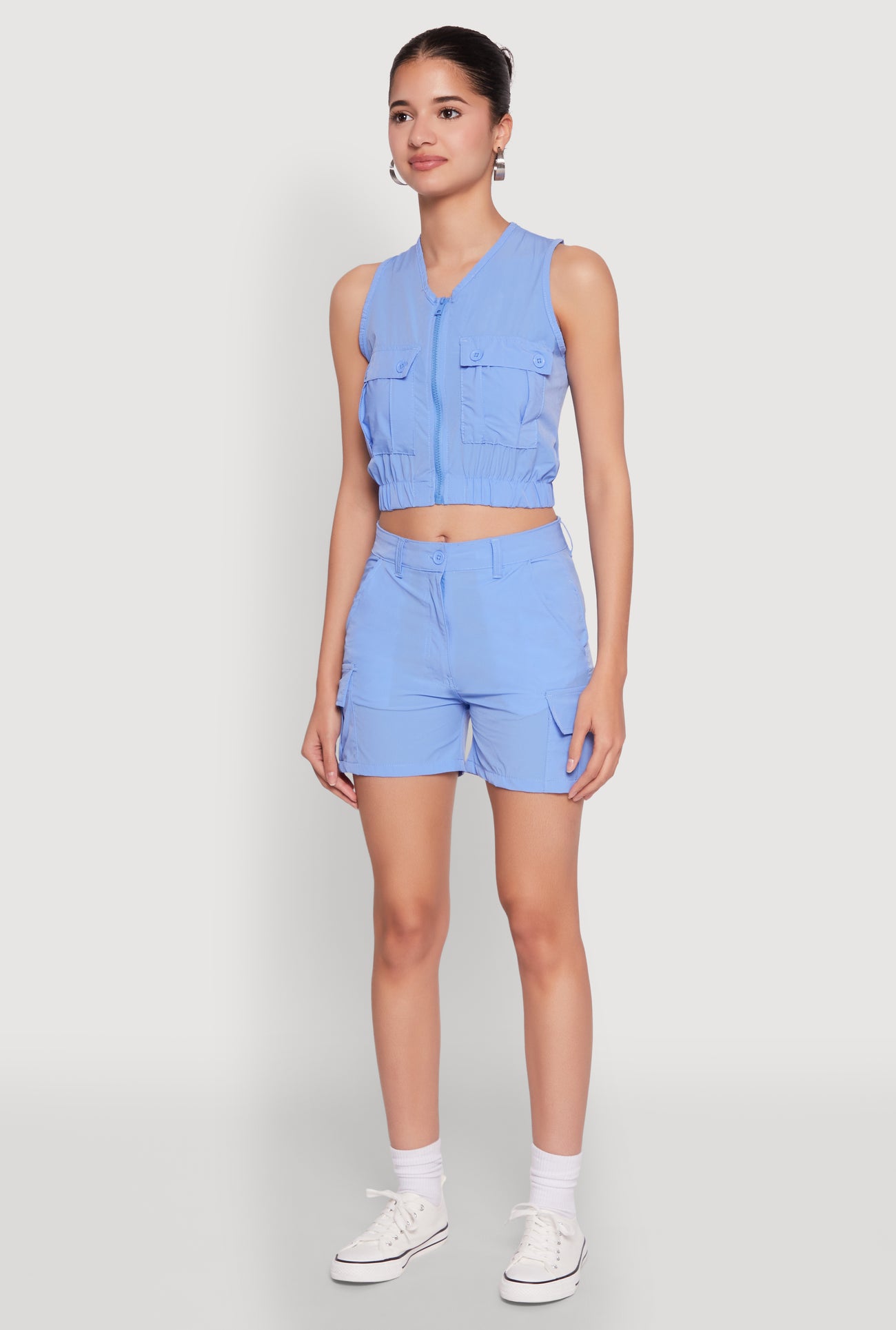 Sleeveless Cargo Pocket Crop Top