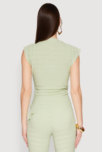 Asymmetrical Hem Cap Sleeve Top