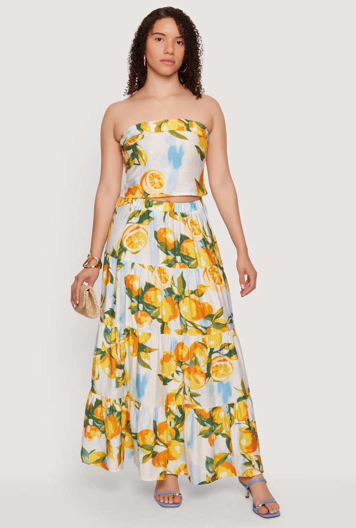 Vibrant Print Long Skirts Vibrant Print Long Skirts