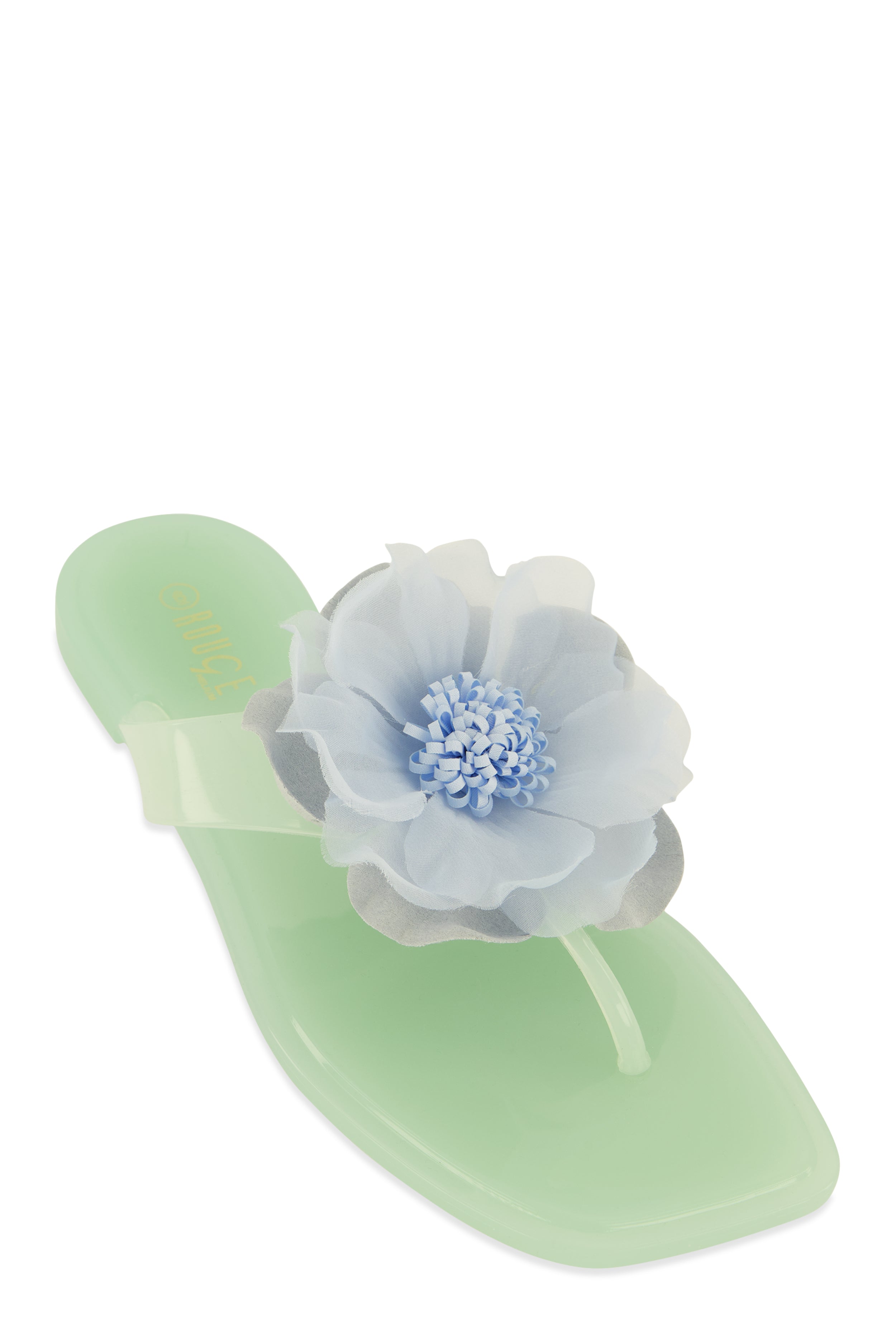 Floral Detail Jelly Thong Sandals
