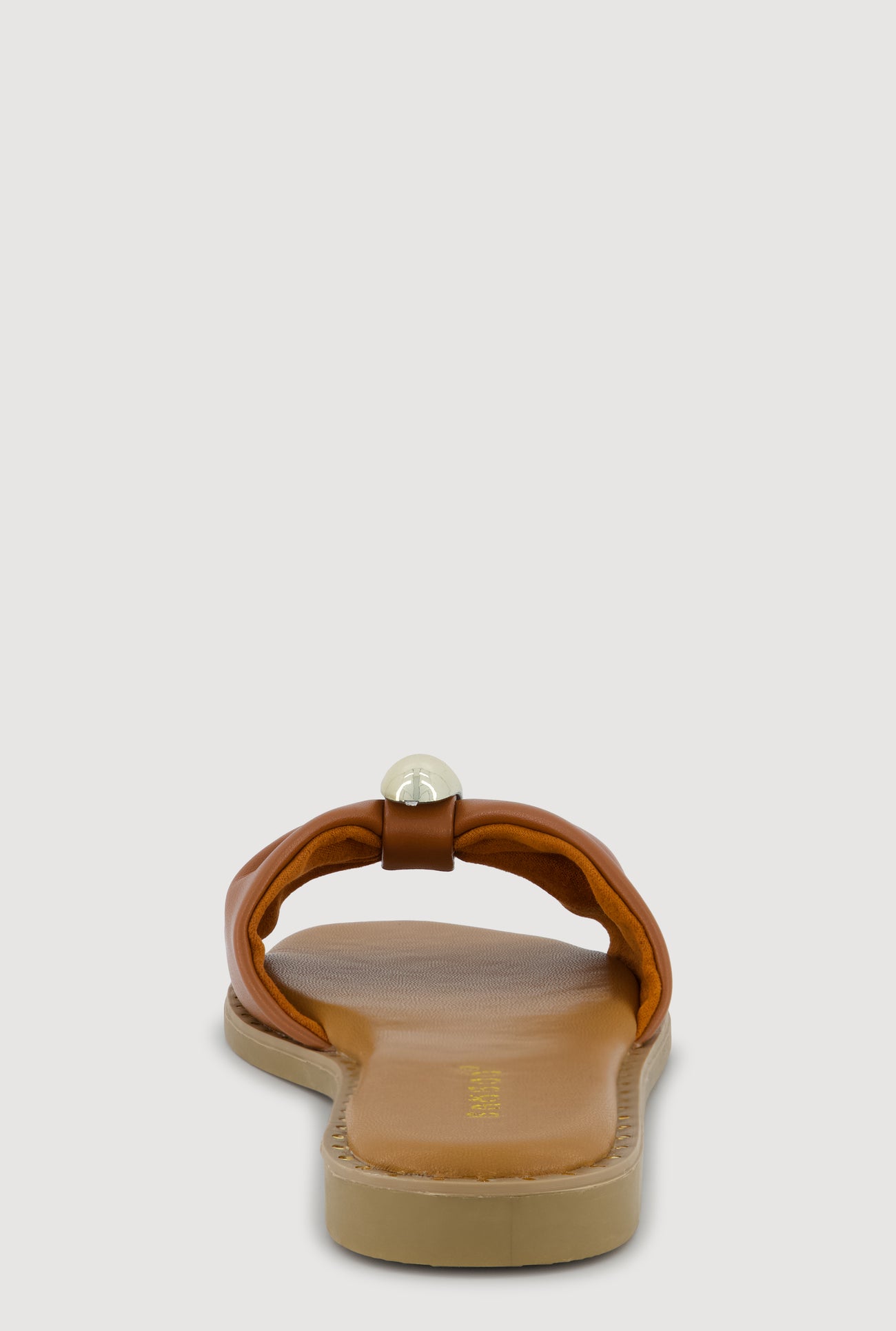 Bow Band Metallic Detail Slide Sandals