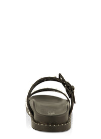 Studded Double Band Footbed Slide Sandals