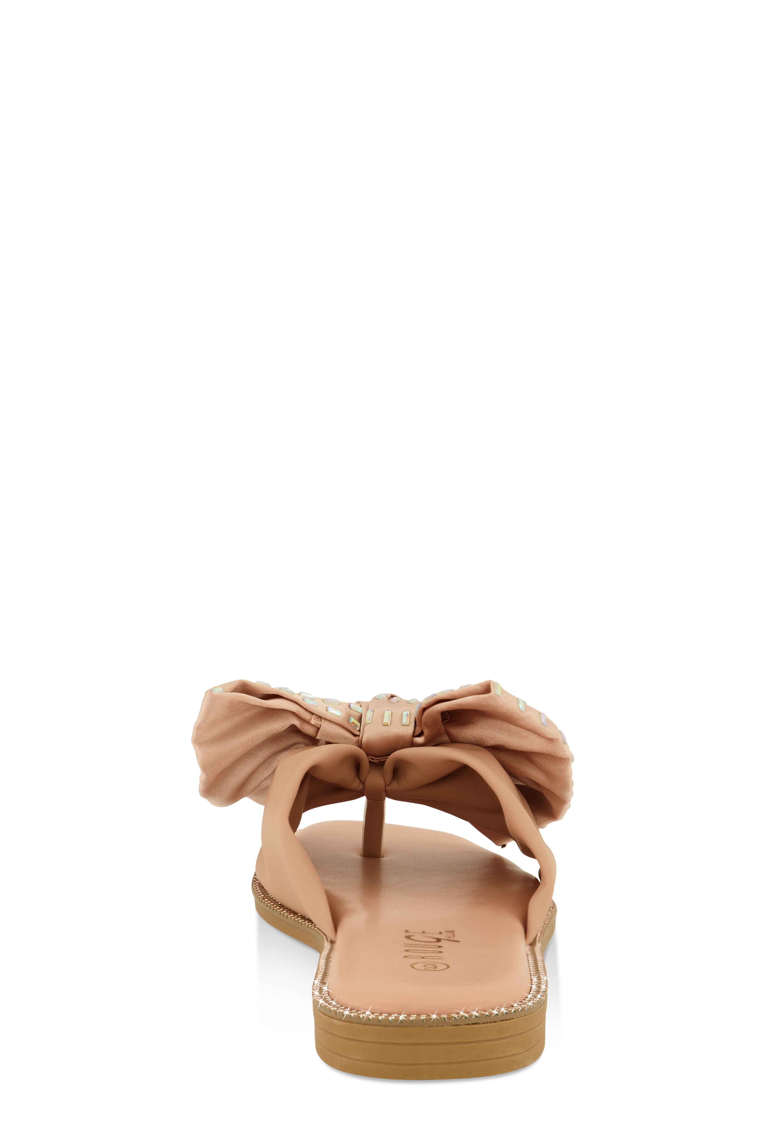 Rhinestone Bow Thong Slide Sandals