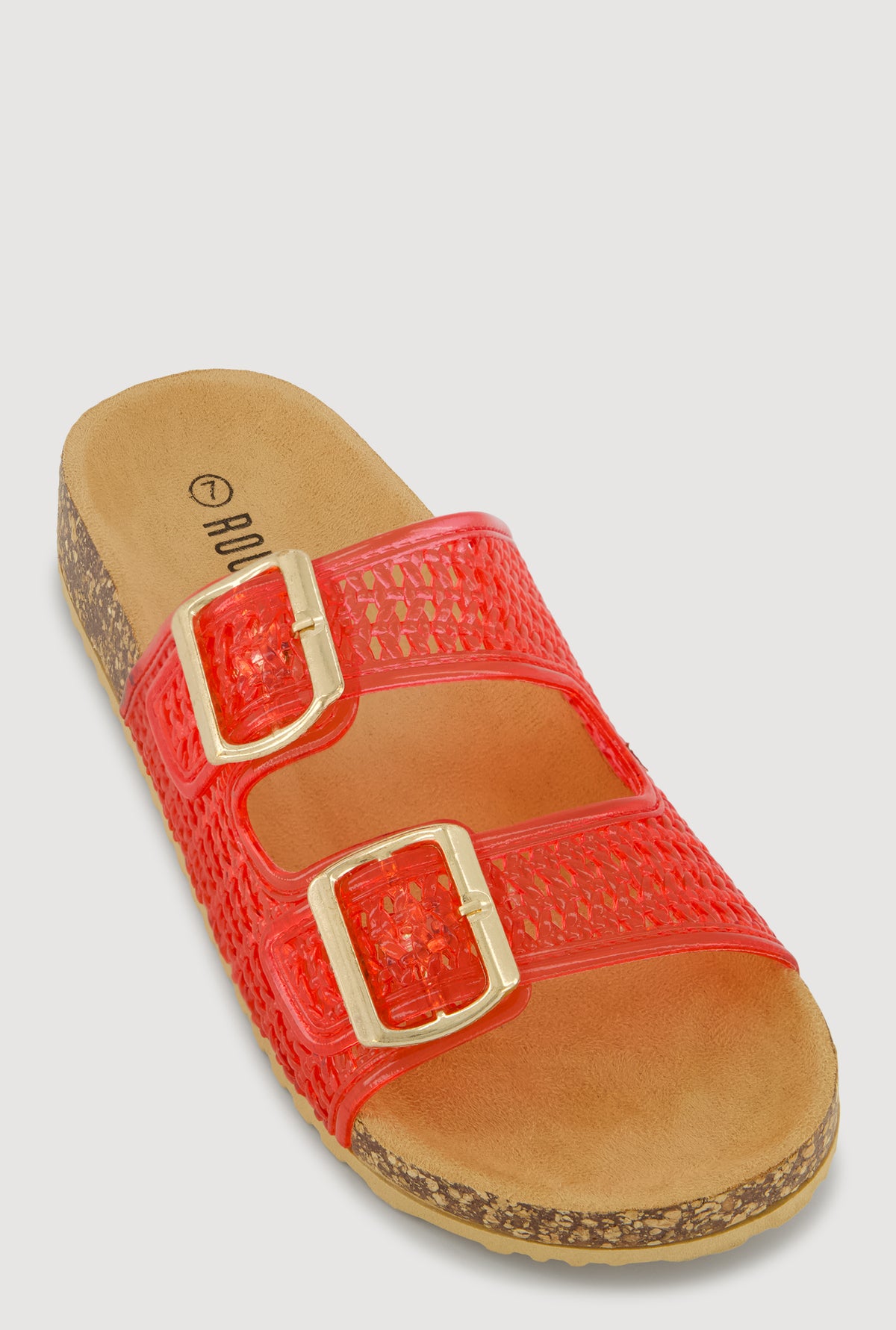 Yellow, Red and Green Cork Footbed Sandal with Adjustable Buckle Women main image 3